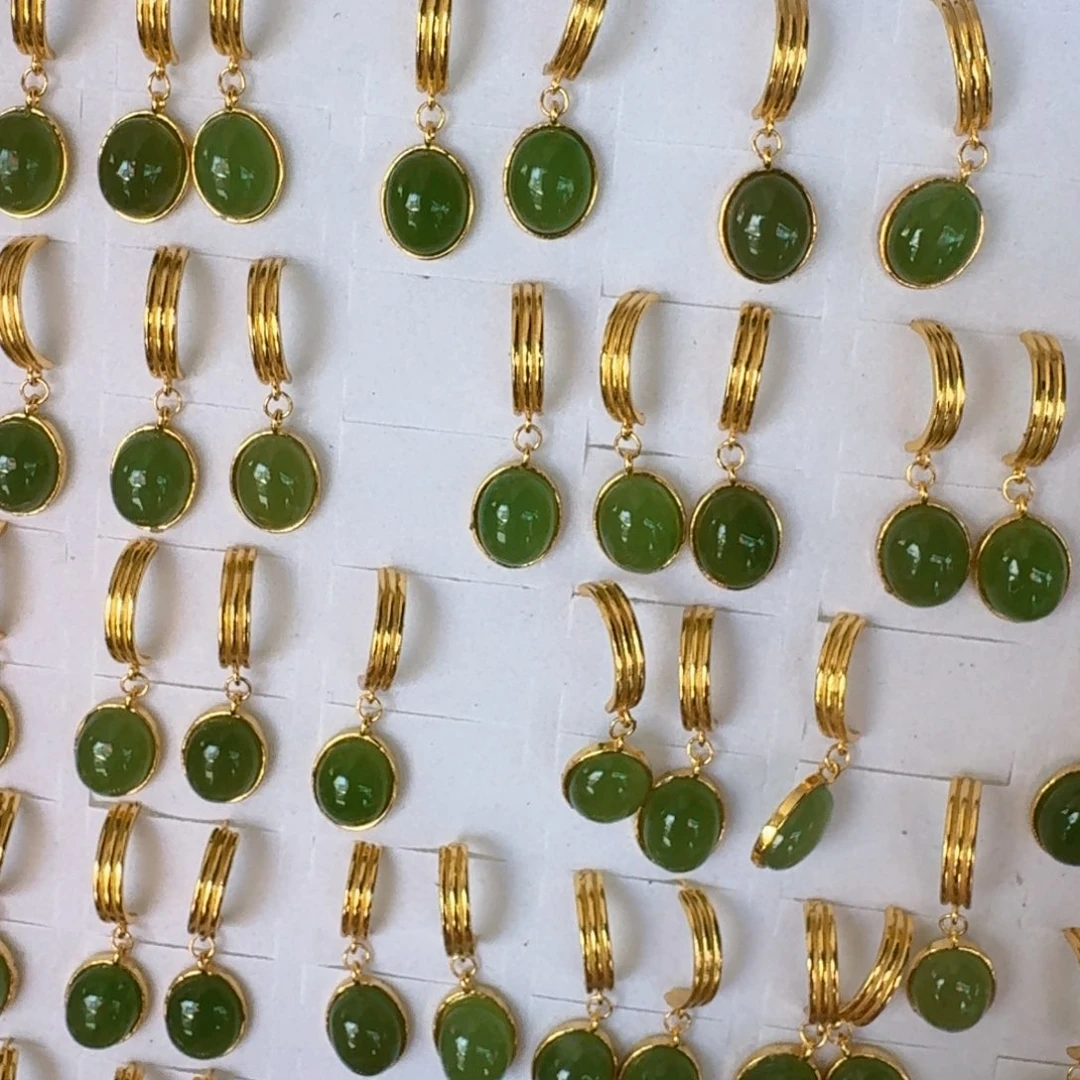 和田玉银S925镶嵌耳饰多样性发货 拍一发一