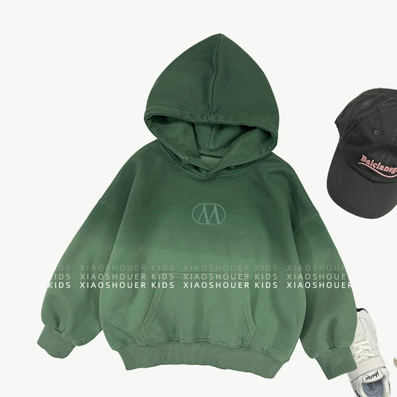 【小首尔】 秋装儿童韩版渐变设计个性连帽套头卫衣潮SJ5004