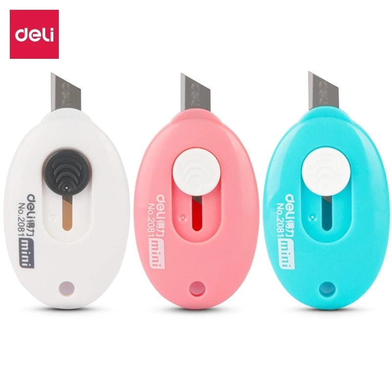 【三把】得力2081美工刀小号美术刀迷你拆信刀纸箱美工刀快递小刀