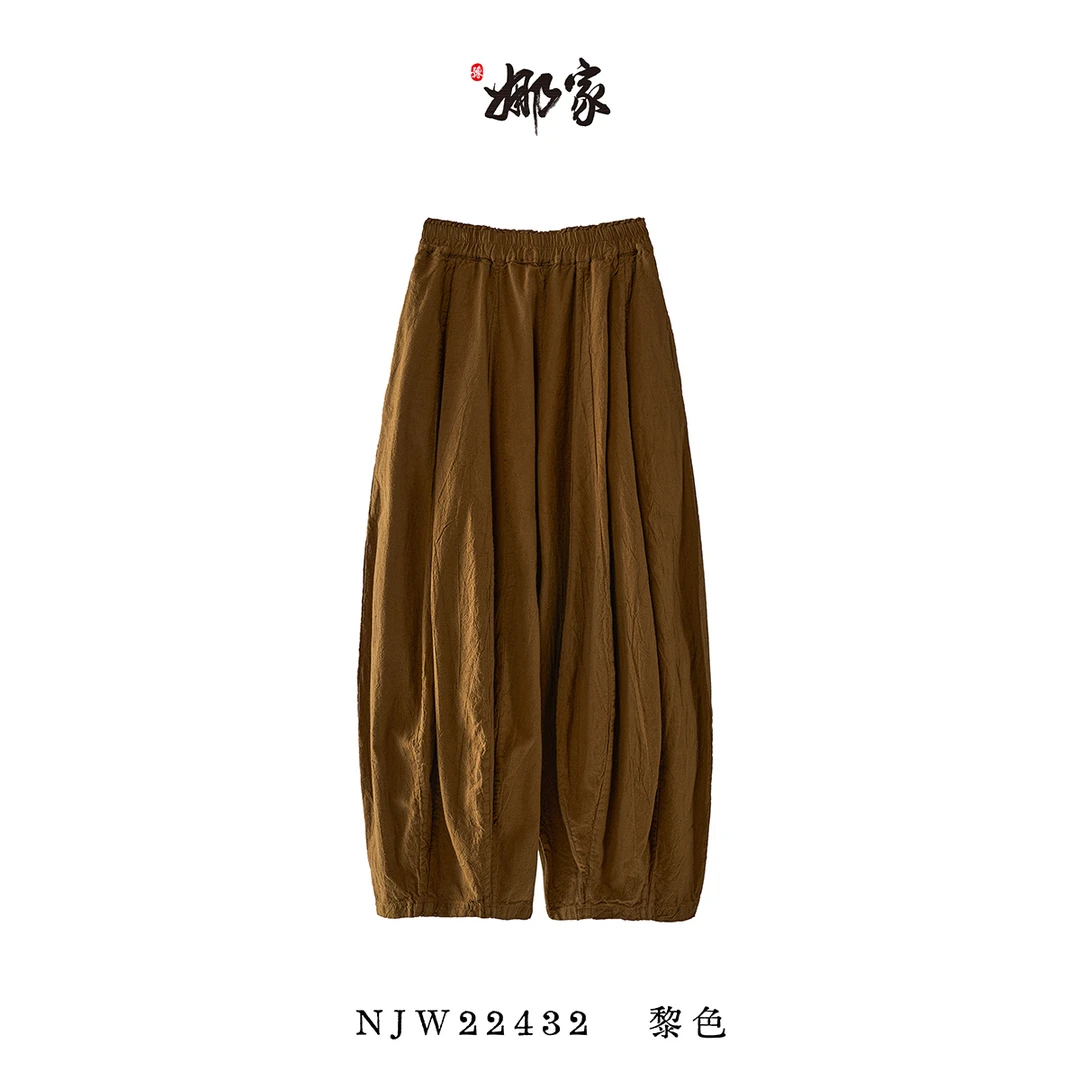 娜家国风棉麻灯笼腿裤NJW（22432）