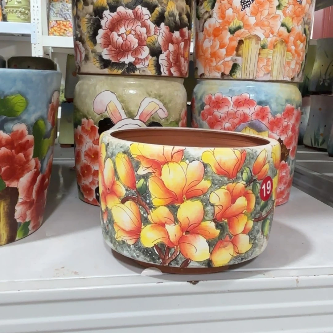 景德镇手绘花盆陶瓷14/12