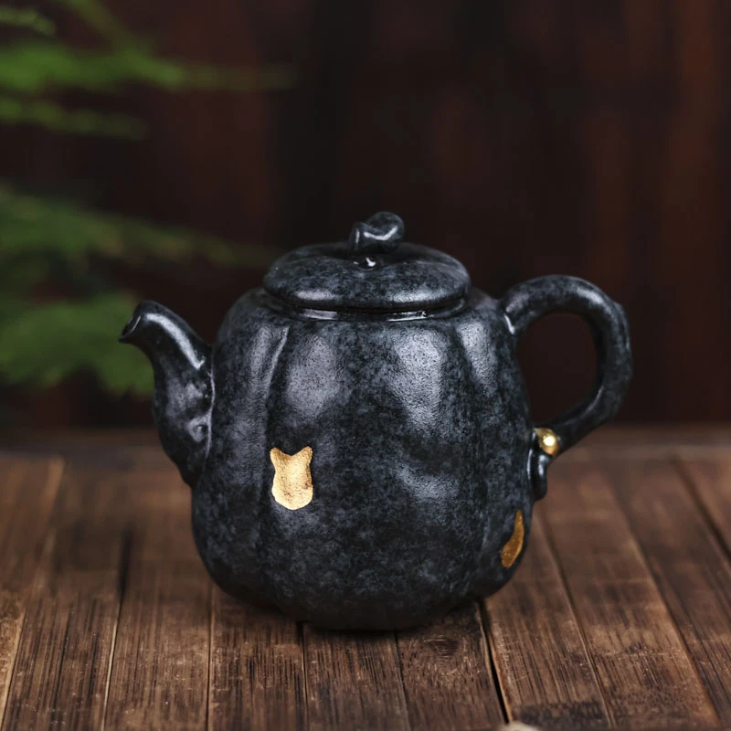 纳兰-藏青雪花-灰念-金瓜壶（灰念0210）