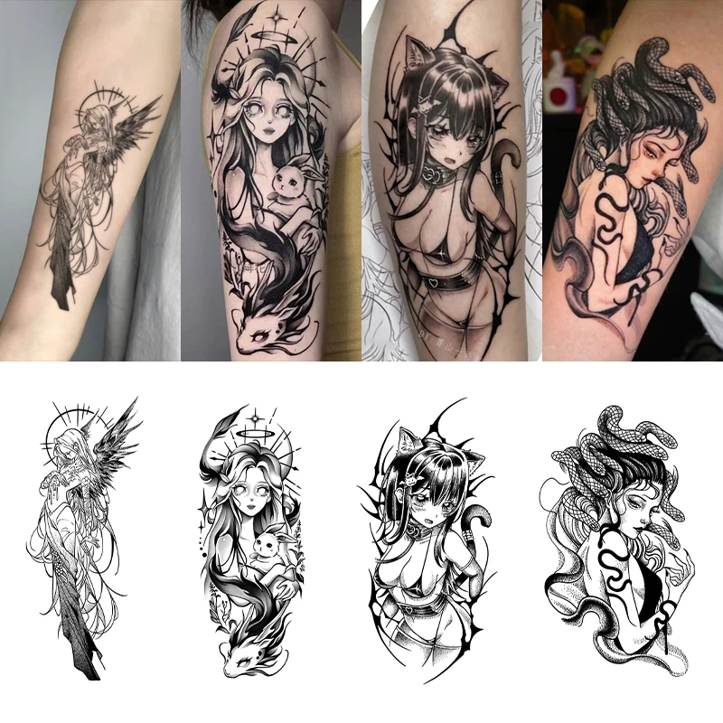 草本果汁纹身贴大花臂男女持久半永久逼真防水防汗不反光炫酷贴纸