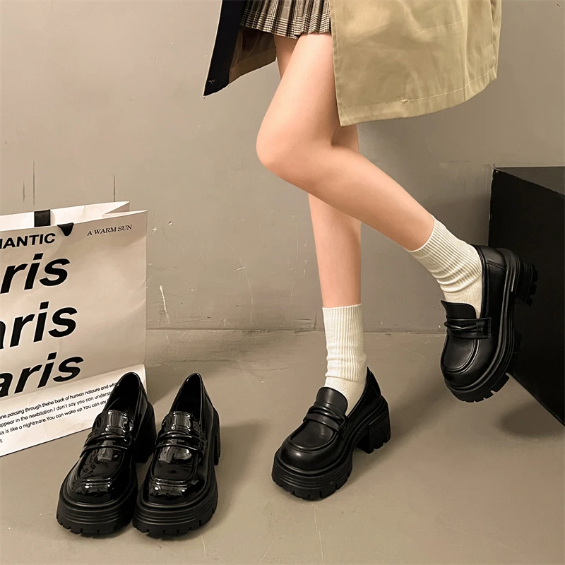 【ZYY】玛丽珍鞋女2025新款厚底英伦风圆头增高百搭高级感小单鞋