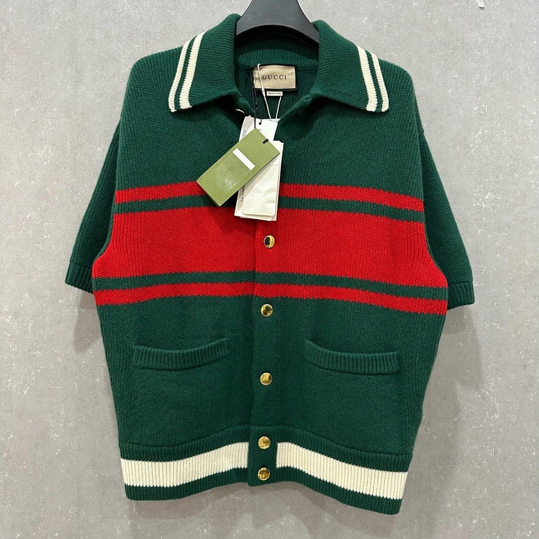 未使用 GUCCI/古驰 拼色polo领短袖XS码/005311