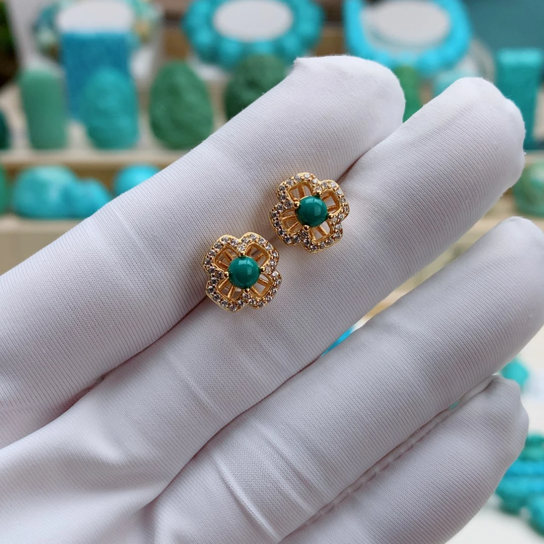 绿松石银S925镶嵌挂件