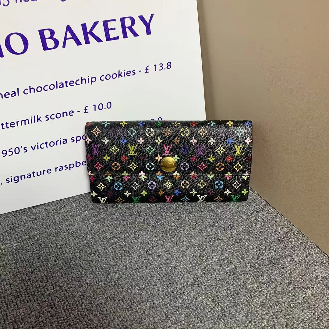 95新 LouisVuitton/路易威登 小怡中古/LV黑三彩钱包/斜挎包