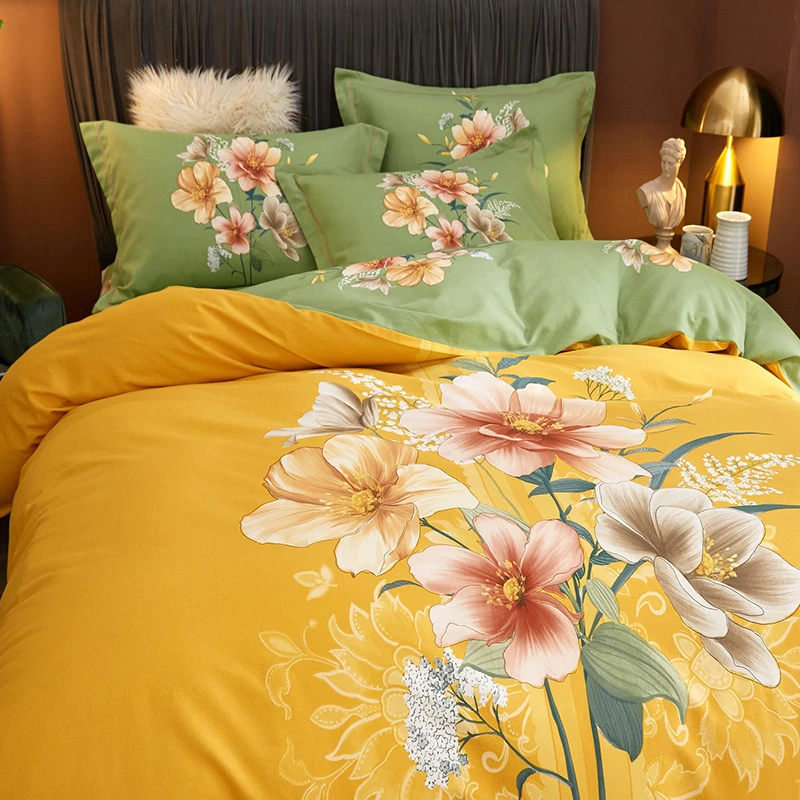 路约威格四件套棉100床上用品秋冬加厚磨毛被罩床单被套床笠用品