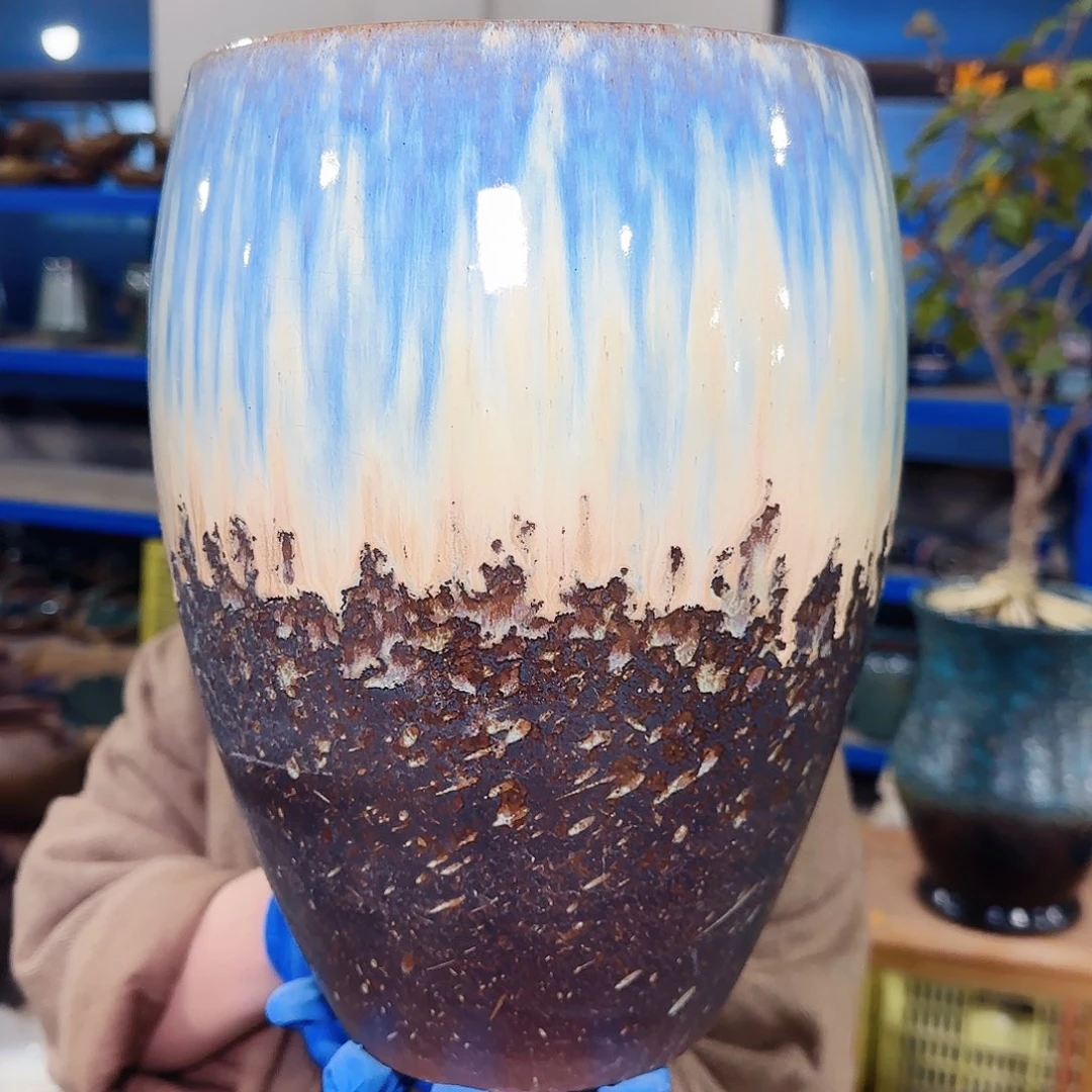 紫砂花盆高28口18