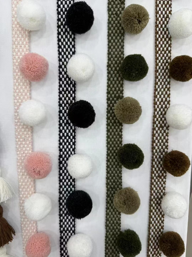 窗帘花边辅料配件装饰毛球3厘米球直径2色循环混搭品质款加密间距