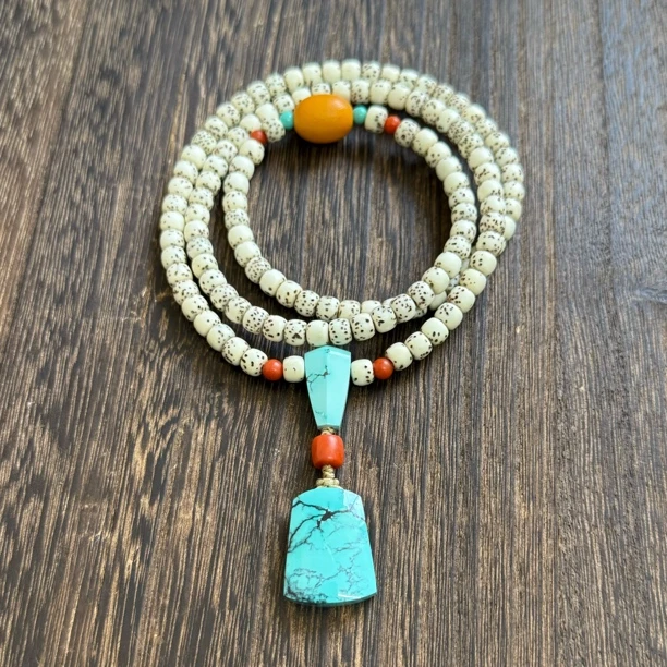 原创手作 一图一物天然原矿绿松石吊坠星月大留白保山南红