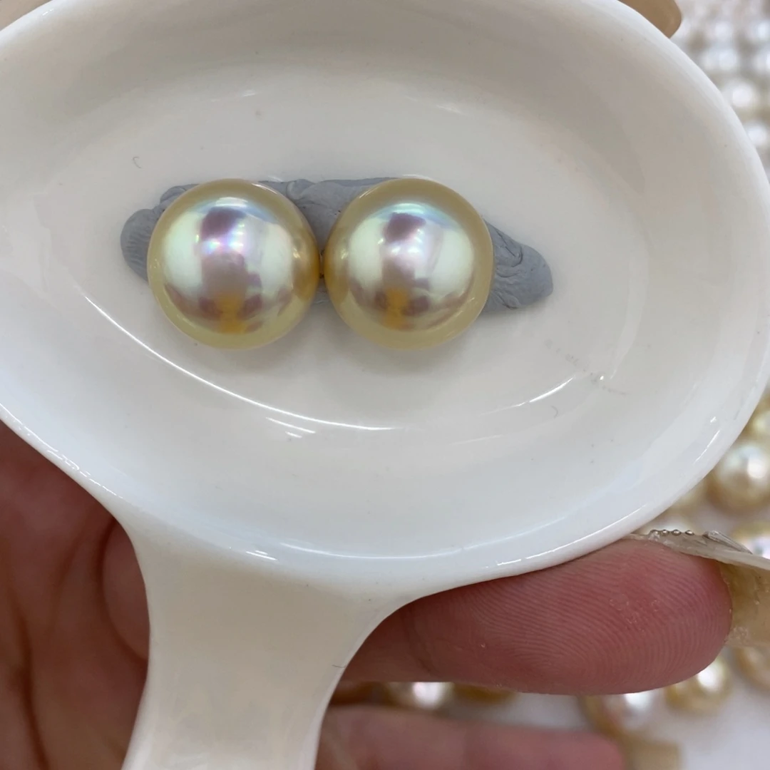 海水珍珠裸珠干枯微炫对珠14+