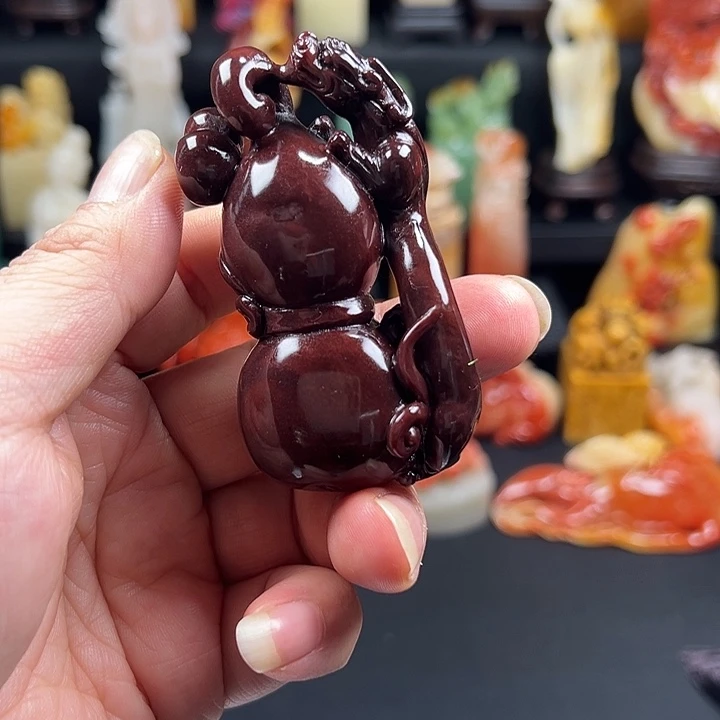 寿山石寿山月尾紫石手把