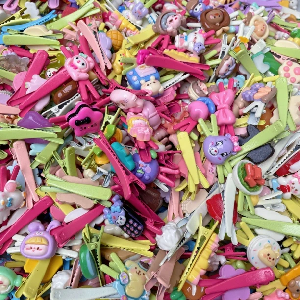 【混装55个】可爱卡通风儿童发夹多巴胺刘海夹碎发卡发饰边手工diy