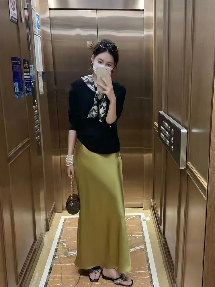 半身裙女2024四季新款高腰显瘦中长款显瘦半身时尚包臀鱼尾裙