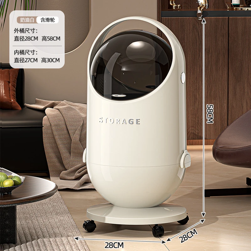 轻奢双开门免弯腰垃圾桶家用新款客厅卧室卫生间带盖大容量垃圾桶