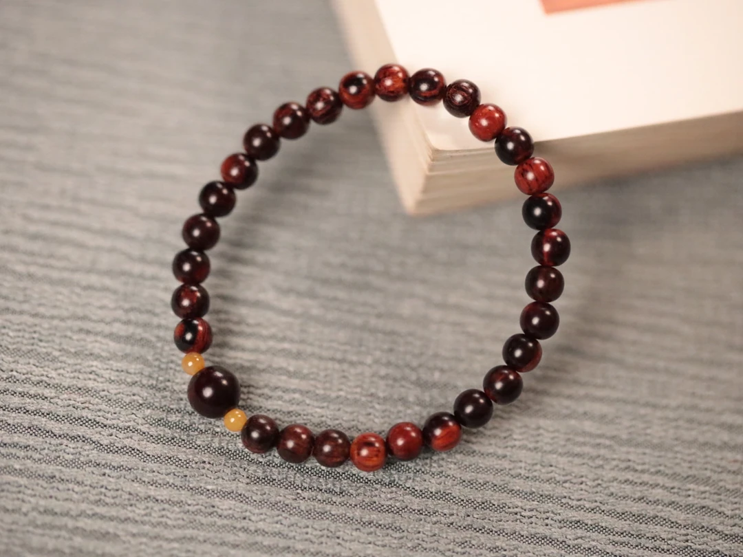 降真香 红降6mm单圈手串【顶珠：8mm】