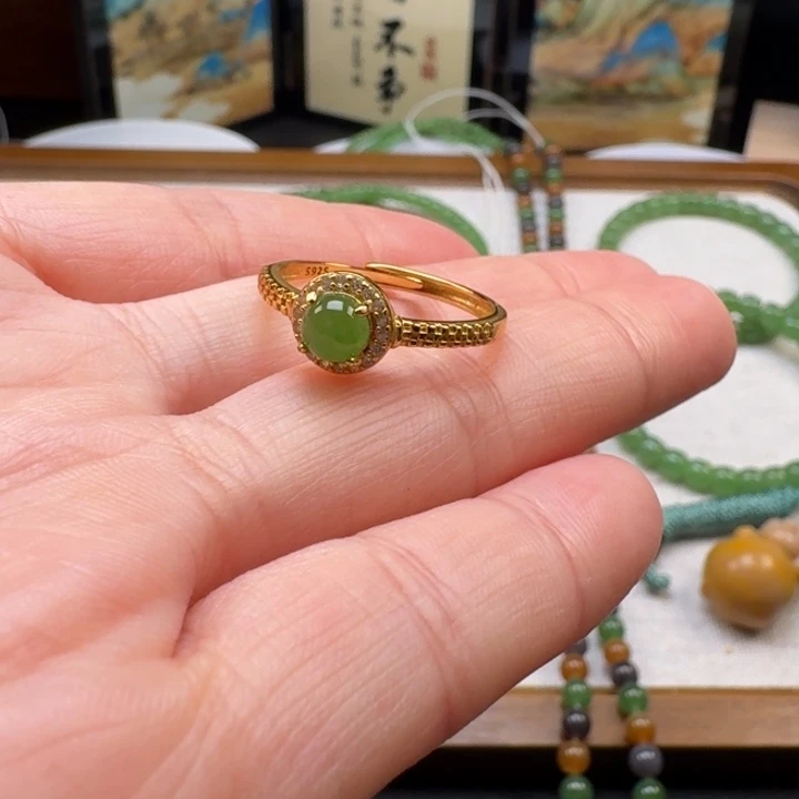 和田玉（碧玉）银S925镶嵌颈饰