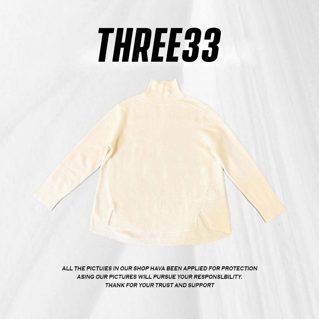 【卓三三】深圳南油休闲时尚高领开叉毛衣110067