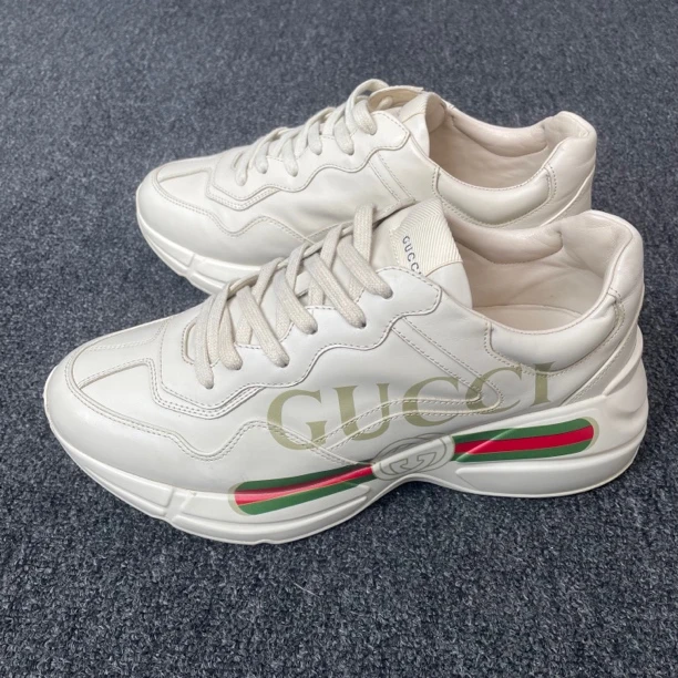 99新 GUCCI/古驰 Rhyton 老爹鞋象牙白41码99新公价9200