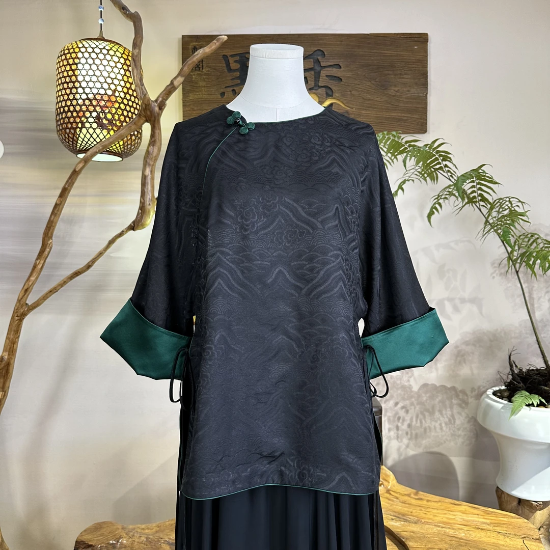 国风新中式 高定上衣圆领 MX88487时尚