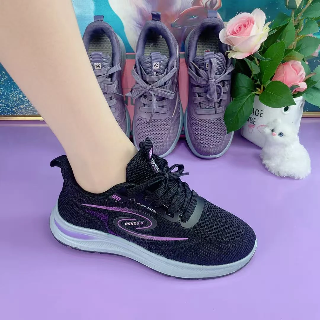 时尚系带布鞋女鞋轻便舒适中老年透气网面低跟妈妈鞋