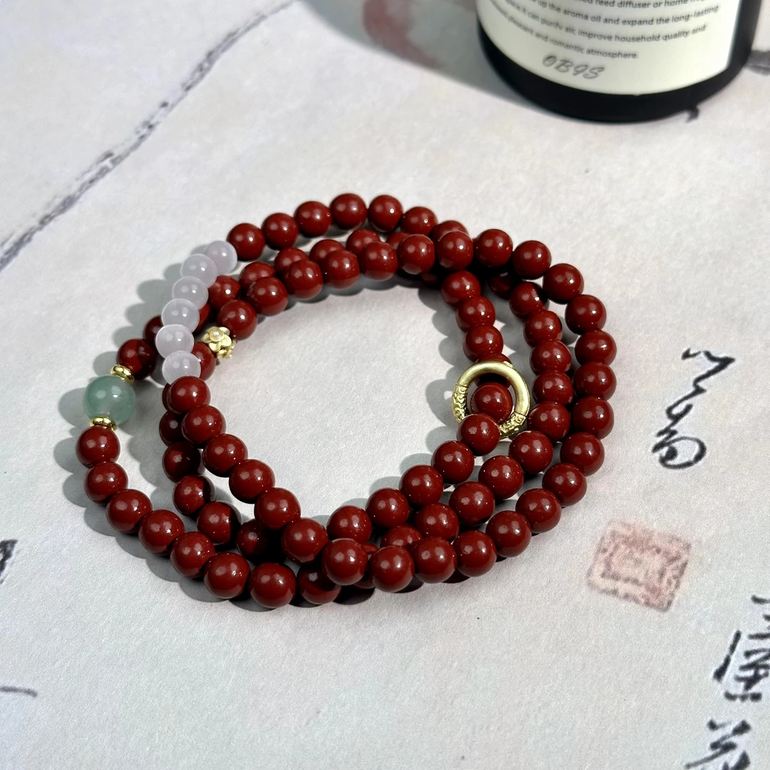 天然辰砂B47朱砂手链精致百搭时尚气质