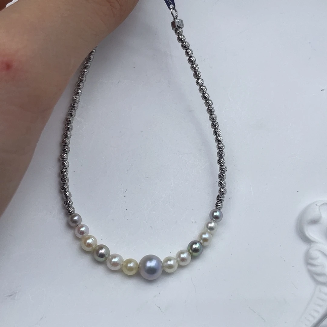 海水珍珠银S925镶嵌手绳