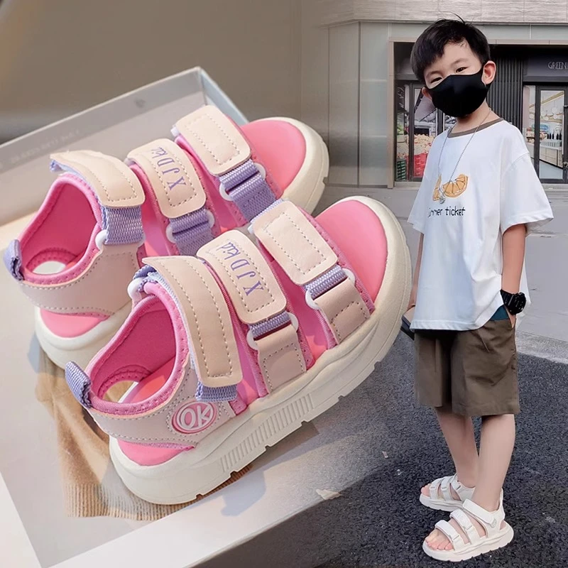 ABC童鞋儿童沙滩鞋2025夏季新款女童运动凉鞋中大童软底防滑鞋子
