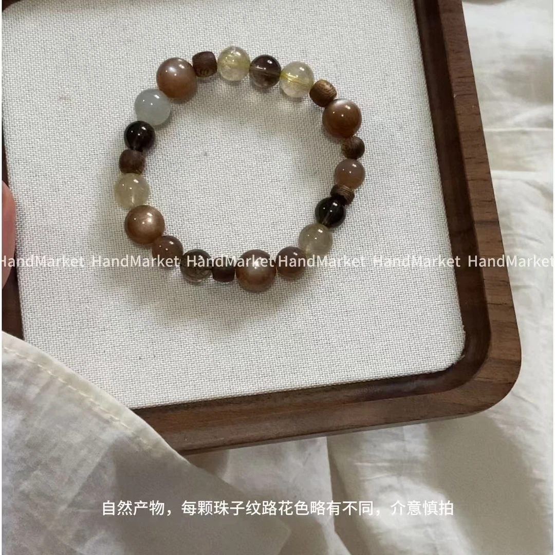 树脂手链 JIUJIU【奶茶 】时尚百搭简约珠珠手串装饰品0923