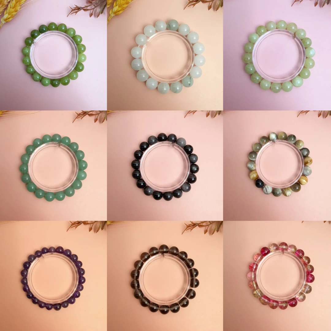 【仙女拆】天然石水晶玛瑙手串素圈拍1拆5多样性发（主播代拆）