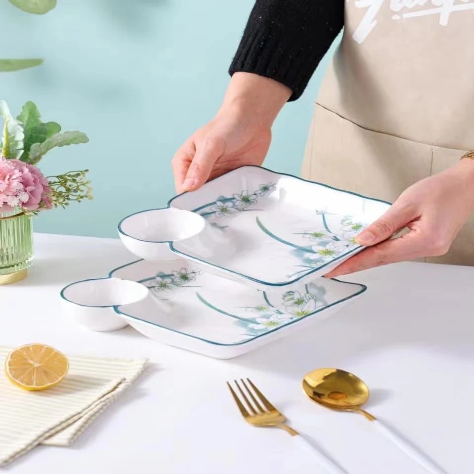 水仙花饺子盘2只装 破损补发