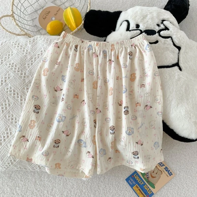 夏季云朵棉睡觉短裤少女新款薄款休闲居家可夏季睡衣女女款