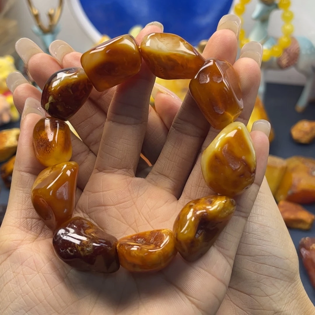 定制琥珀未镶嵌蜜蜡手串