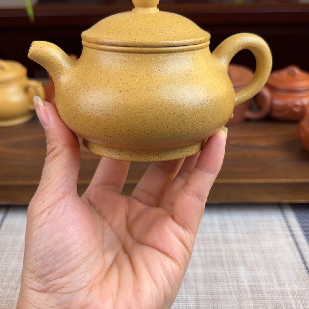 紫砂茶壶黄金段潘壶全手微瑕220cc