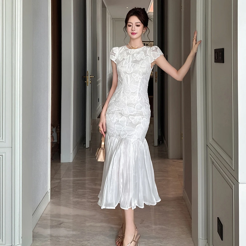 【时时原创】复古赫本风法式名媛气质轻奢时尚优雅宴会连衣裙51361