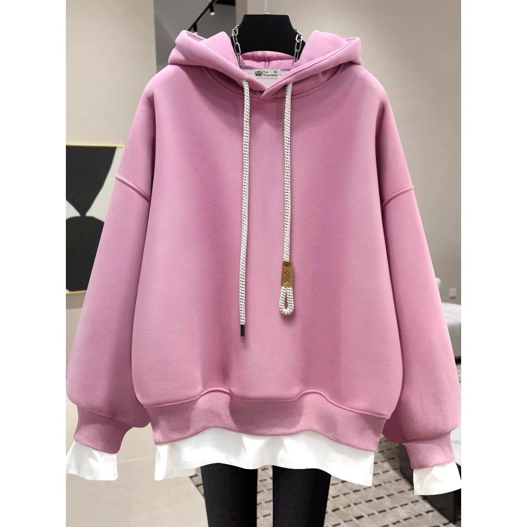 潮牌百搭长袖连帽卫衣女款爆款2025新款正品春秋休闲上衣外套