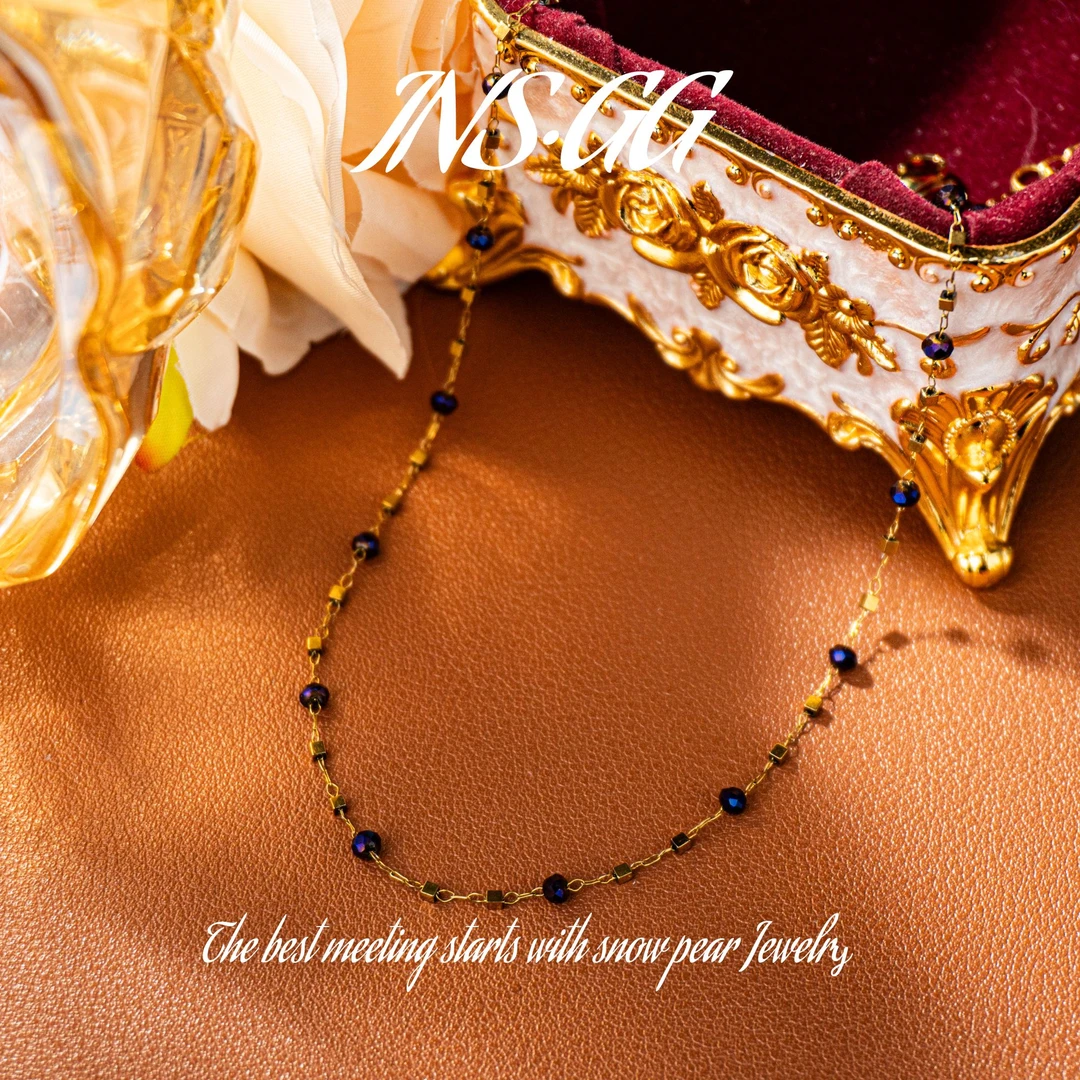 钛钢仿水晶项链 【INS · GG】晶 ♠ 小紫晶轻奢设计LX3017 项链·短款