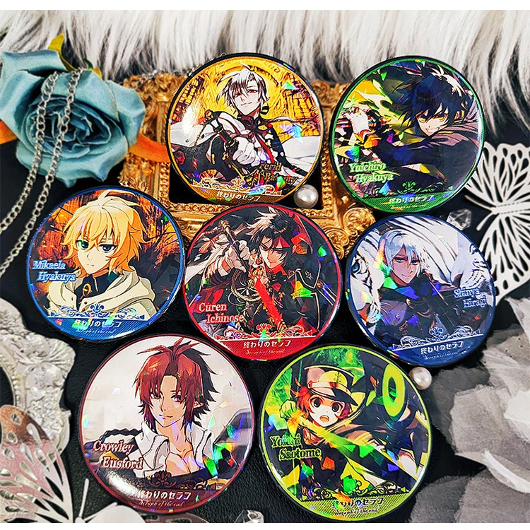 新二次元动漫终结的炽天使谷子周边吧唧百夜米迦尔优一郎镭射徽章