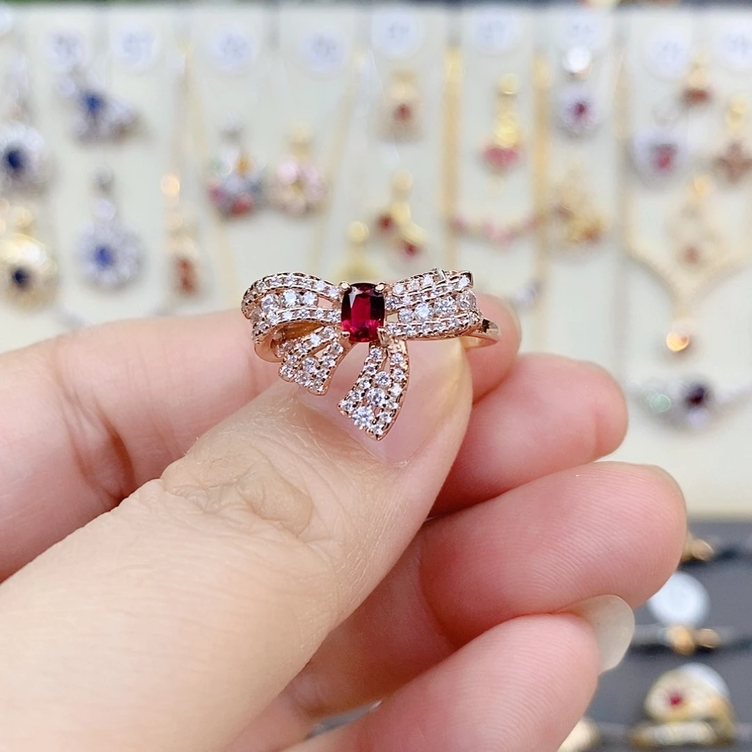 碧玺戒指银S925镶嵌