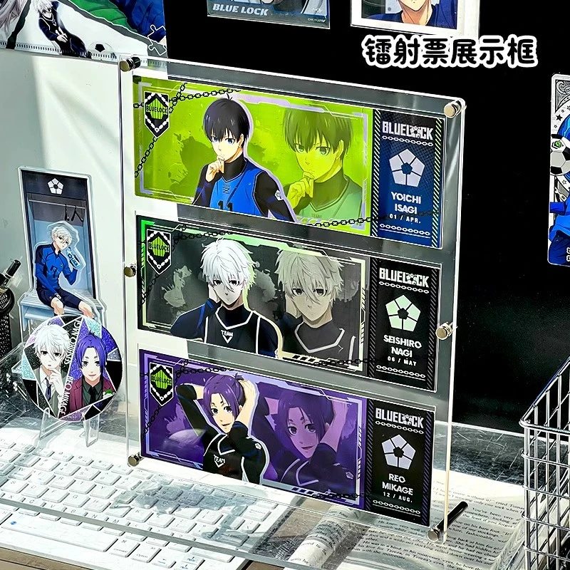 镭射票展示框动漫谷子小卡收纳相框架双透明谷美画框亚克力展示架