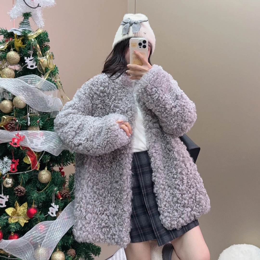 【YIDAN】亦丹「复古特调」新时装气质御姐大牌托卡卷毛皮毛一体2561