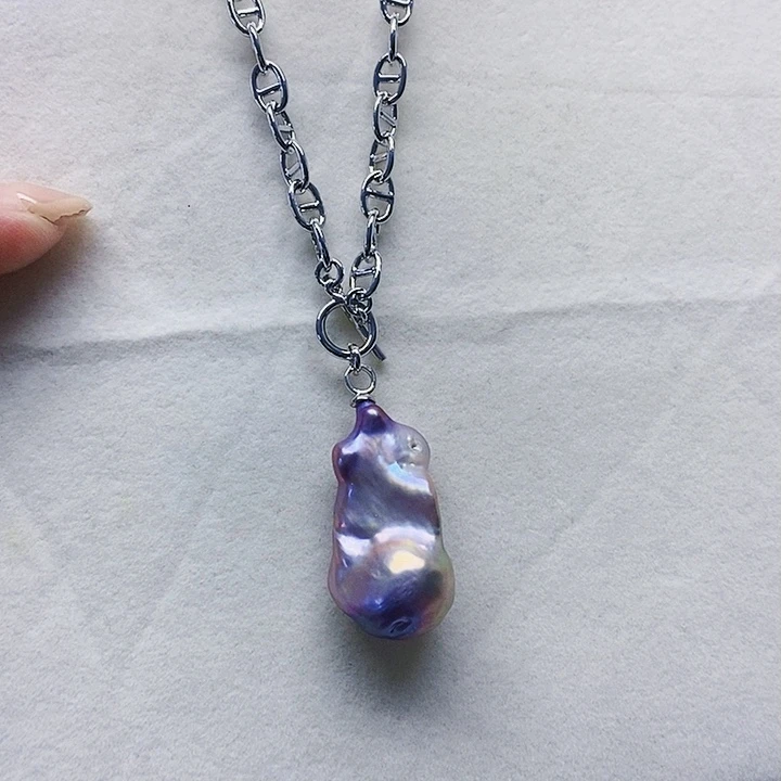 颈饰银S925镶嵌淡水珍珠