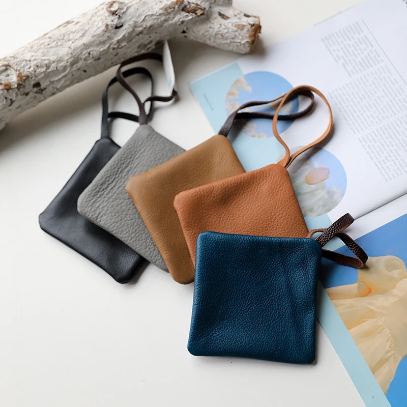 福利牛皮彩色真皮小包包零钱包迷你四角小钱包