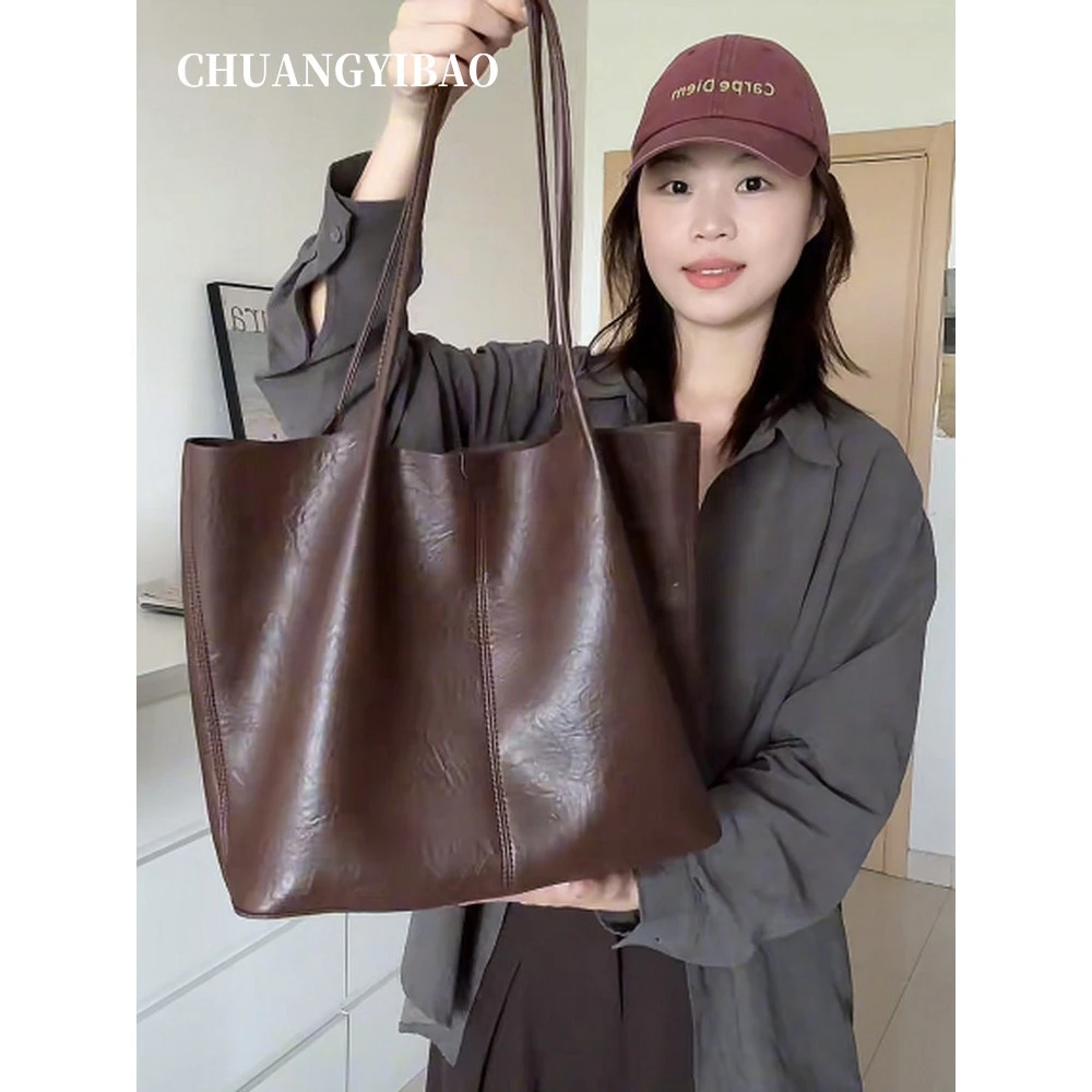 大容量包包女式2025秋冬新款高级感简约通勤单肩腋下包软皮托特包