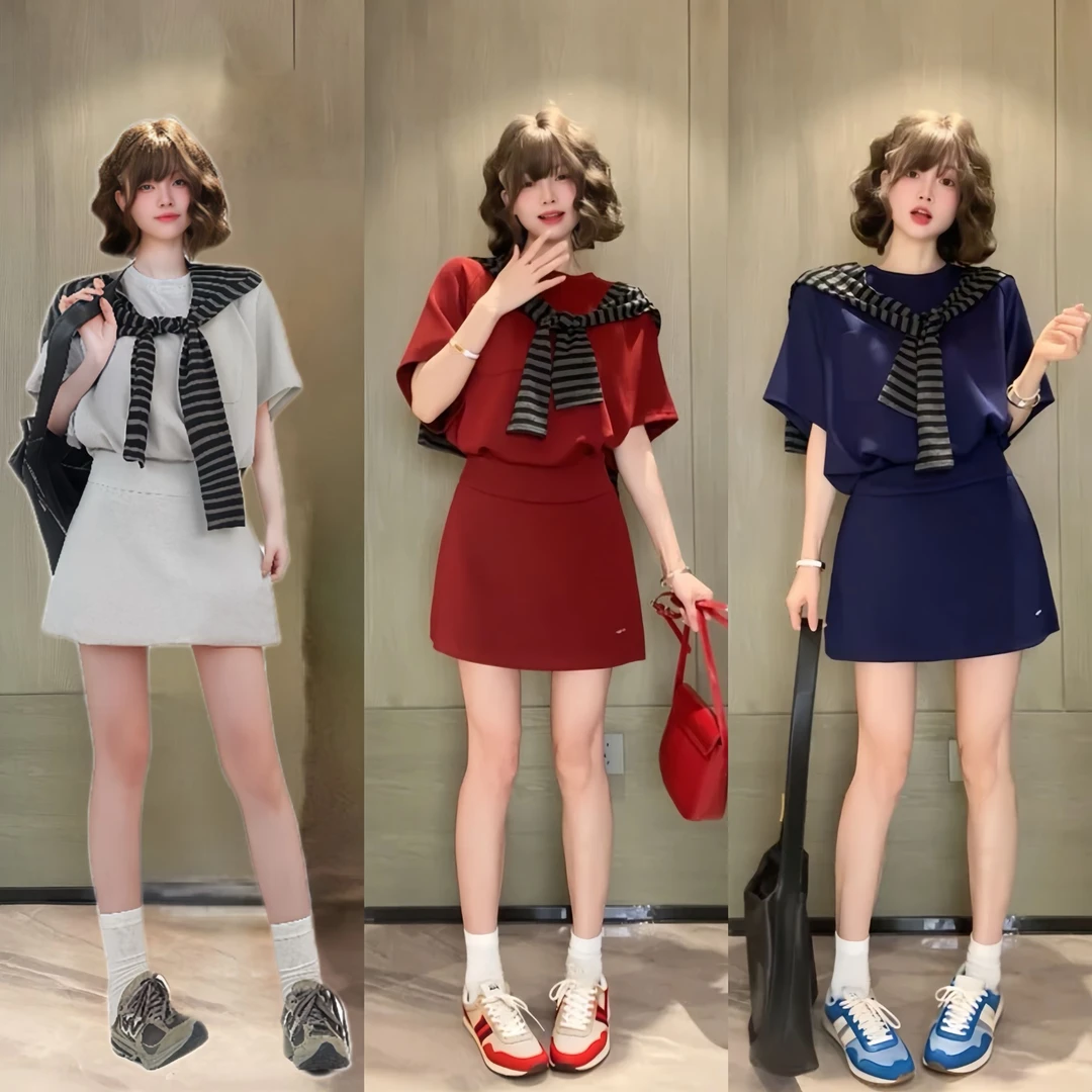 （大货清清退换货6-8运补）休闲时尚套装时尚衬衫显瘦短裤上衣宽松