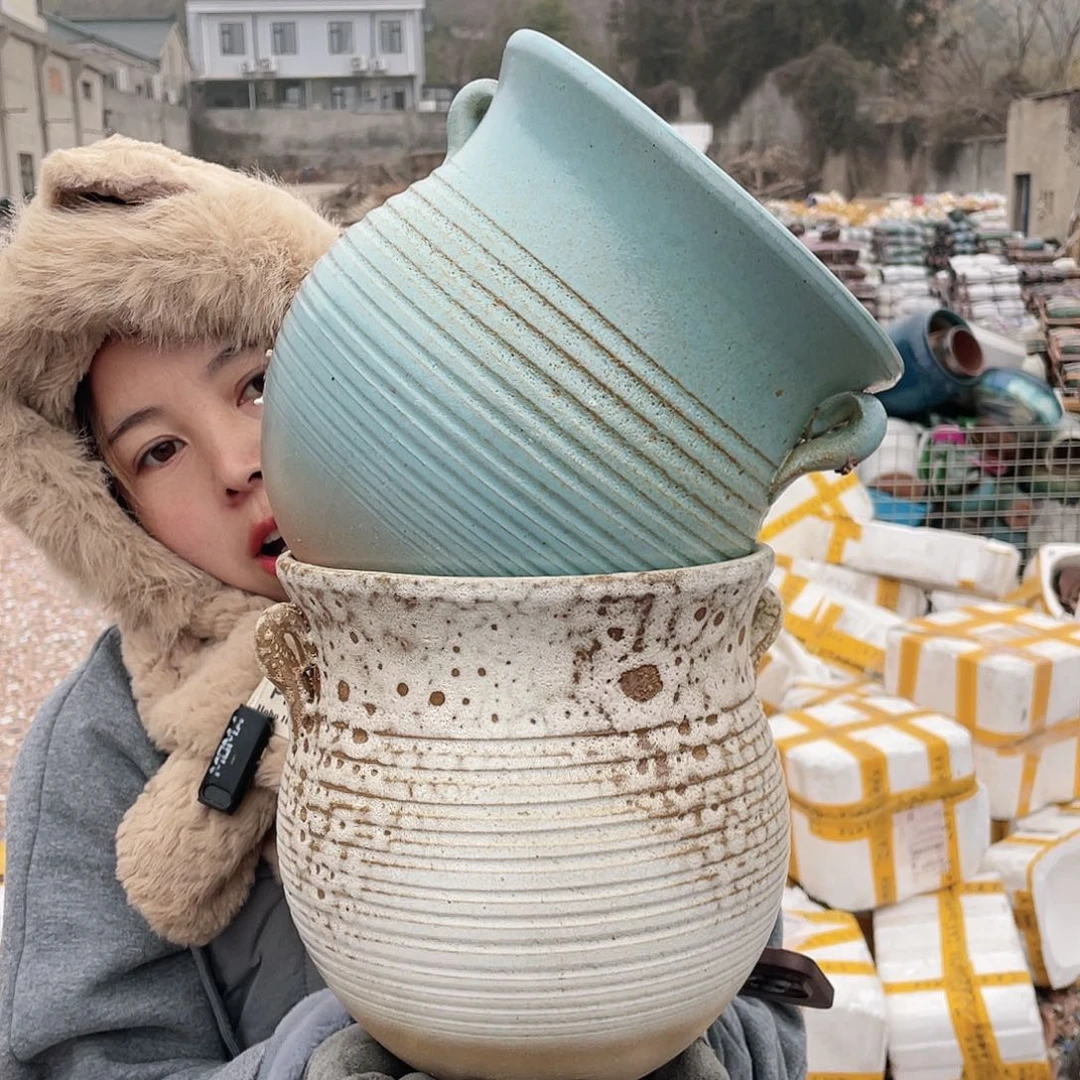 红陶王嫂花盆0123-179