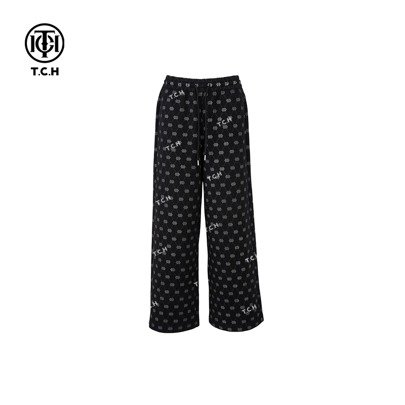 TCH轻奢烫钻工艺显瘦高腰时尚复古休闲长裤女T72C206093私服tch