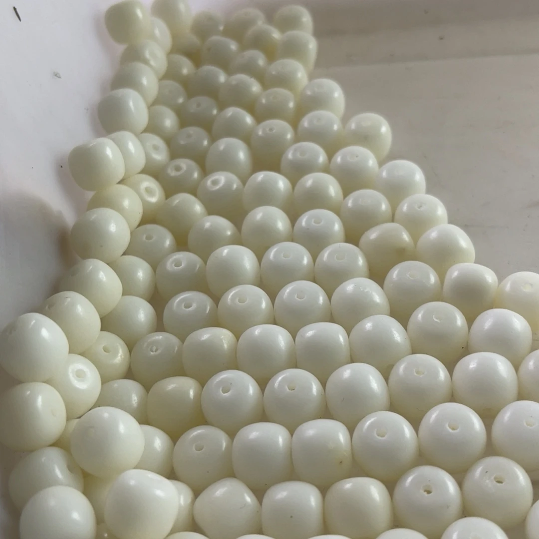 吊坠白玉菩提12-11白玉桶珠120颗