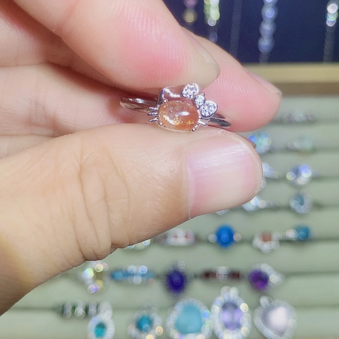 银S925镶嵌戒指水晶